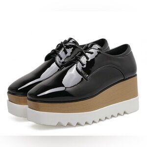 glister platform shoes patent leather